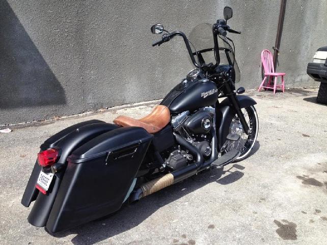 harley fld xswitch back with extended bags and fender
